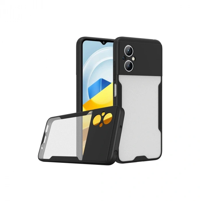 MARSİLYAN™- Xiaomi Poco M5 Kılıf Platin Silikon - Siyah