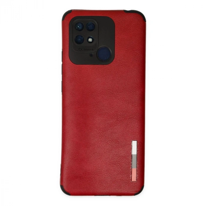 MARSİLYAN™- Xiaomi Redmi 10c Kılıf Loop Deri Silikon - Kırmızı