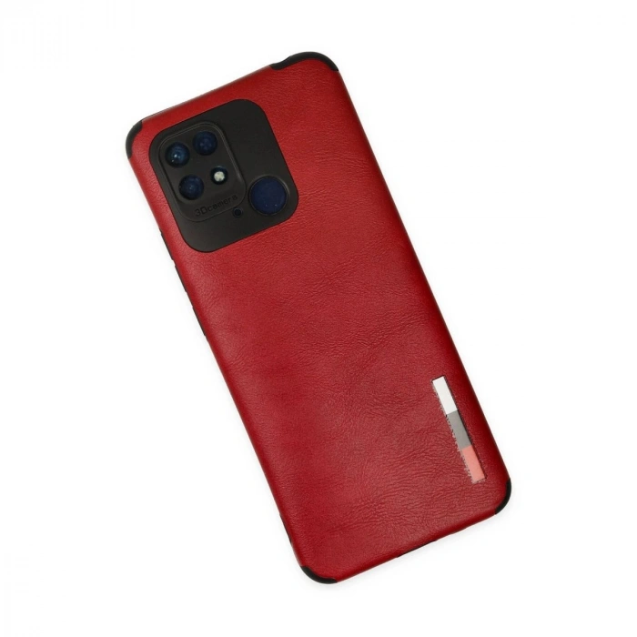 MARSİLYAN™- Xiaomi Redmi 10c Kılıf Loop Deri Silikon - Kırmızı