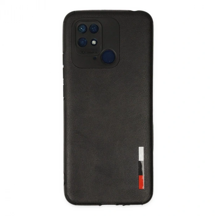 MARSİLYAN™- Xiaomi Redmi 10c Kılıf Loop Deri Silikon - Siyah