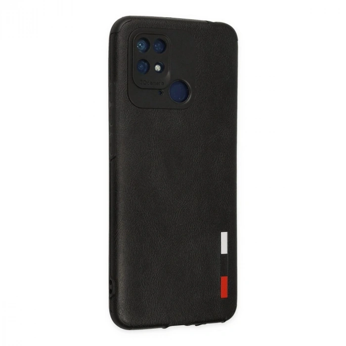 MARSİLYAN™- Xiaomi Redmi 10c Kılıf Loop Deri Silikon - Siyah
