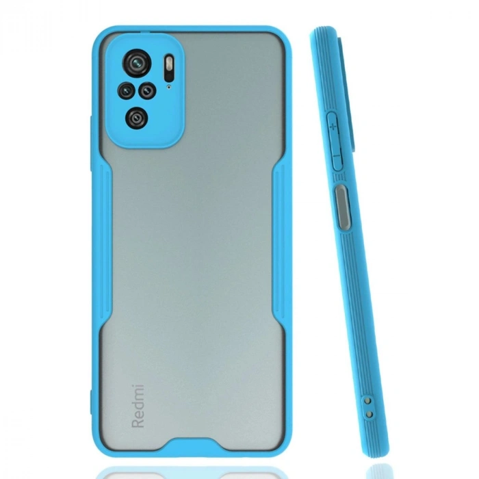 MARSİLYAN™- Xiaomi Redmi Note 10 Kılıf Platin Silikon - Mavi