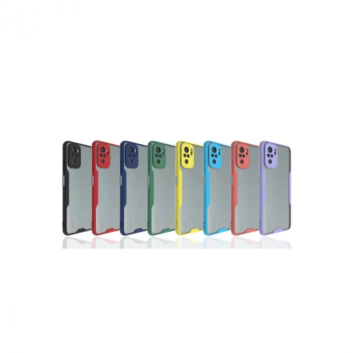 MARSİLYAN™- Xiaomi Redmi Note 10 Kılıf Platin Silikon - Mavi