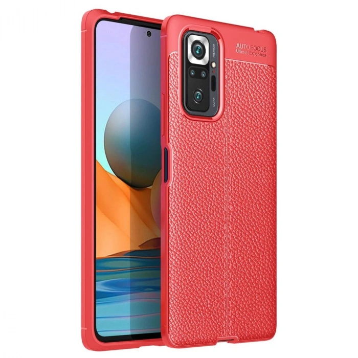 MARSİLYAN™- Xiaomi Redmi Note 10 Pro Kılıf Auto Focus Kapak - Kırmızı