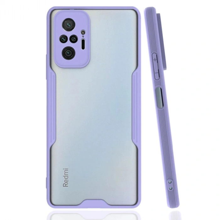 MARSİLYAN™- Xiaomi Redmi Note 10 Pro Kılıf Platin Silikon - Lila