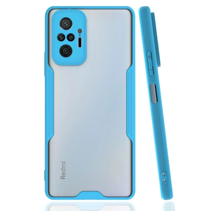MARSİLYAN™- Xiaomi Redmi Note 10 Pro Kılıf Platin Silikon - Mavi