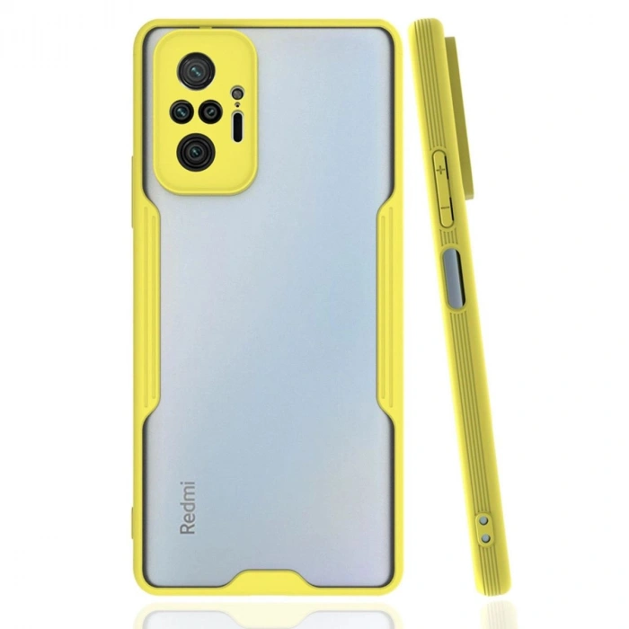 MARSİLYAN™- Xiaomi Redmi Note 10 Pro Kılıf Platin Silikon - Sarı