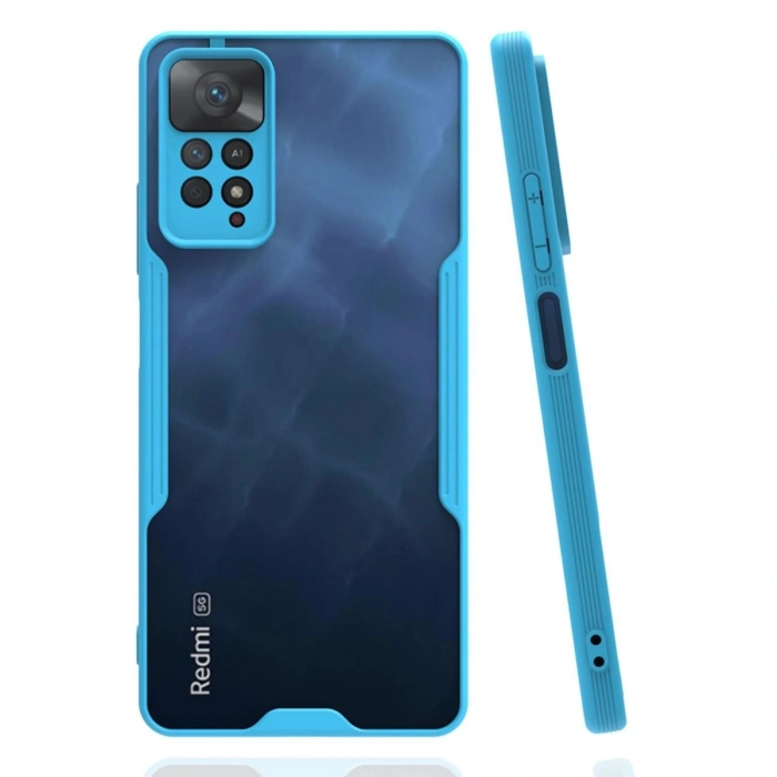 MARSİLYAN™- Xiaomi Redmi Note 11 Pro Kılıf Platin Silikon - Mavi
