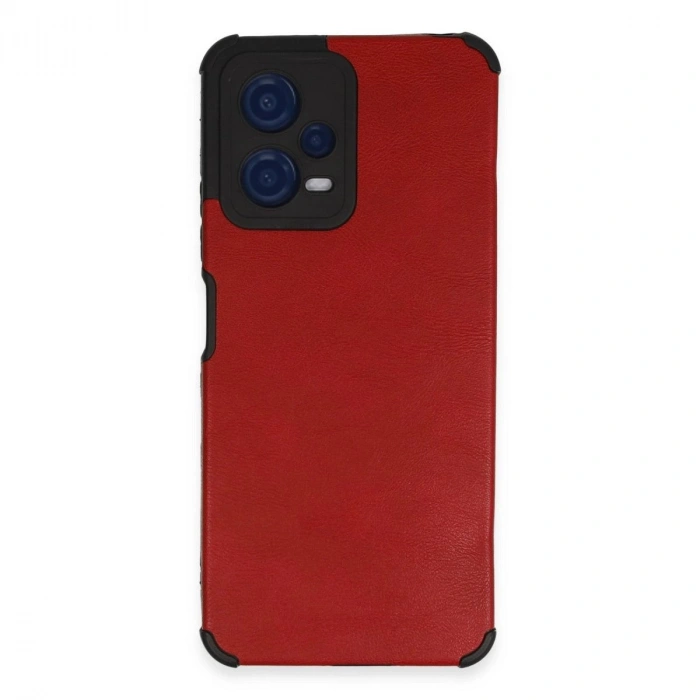 MARSİLYAN™- Xiaomi Redmi Note 12 5g Kılıf Loop Deri Silikon - Kırmızı