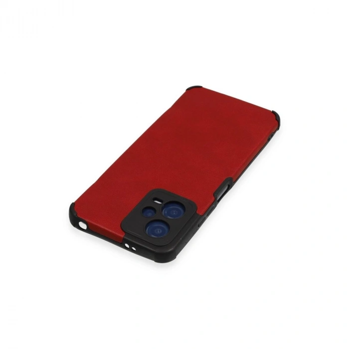 MARSİLYAN™- Xiaomi Redmi Note 12 5g Kılıf Loop Deri Silikon - Kırmızı