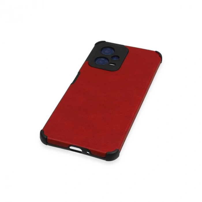 MARSİLYAN™- Xiaomi Redmi Note 12 5g Kılıf Loop Deri Silikon - Kırmızı