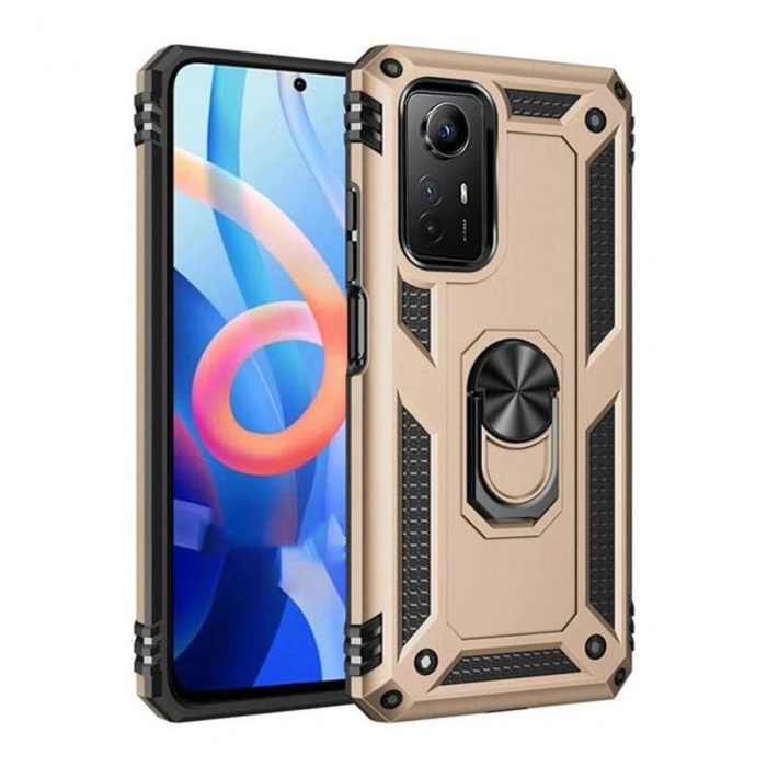 MARSİLYAN™- Xiaomi Redmi Note 12s Kılıf Sofya Yüzüklü Silikon Kapak - Gold