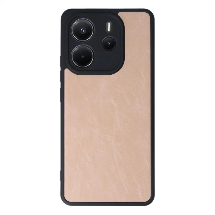 MARSİLYAN™- Xiaomi Redmi Note 14 4g Kılıf Aras Deri Kapak - Pudra