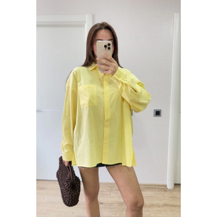 MARSiLYAN- Yakalı Yandan Yırtmaçlı Gömlek - Sarı