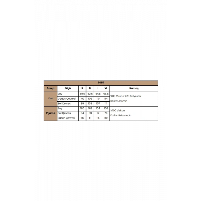 MARSiLYAN-  Yaprak Desenli Uzun Kollu V Yaka Pijama Takımı