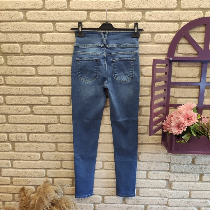 MARSiLYAN- Yüksek Bel Likralı Jean Pantolon 90 Cm