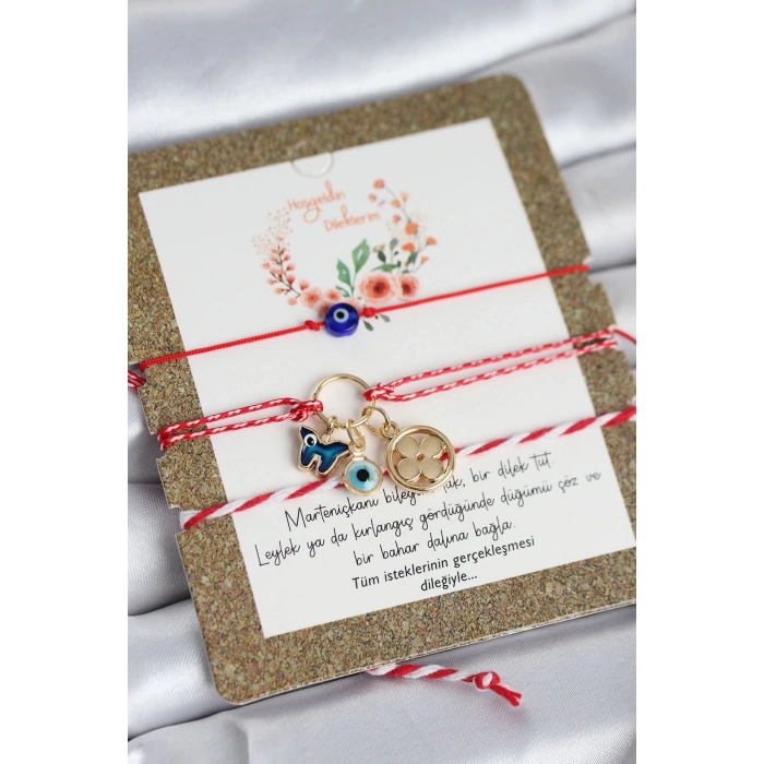 Marteniçka Bileklik 3lü Kelebek ve Yonca Model - TJ-BB8362