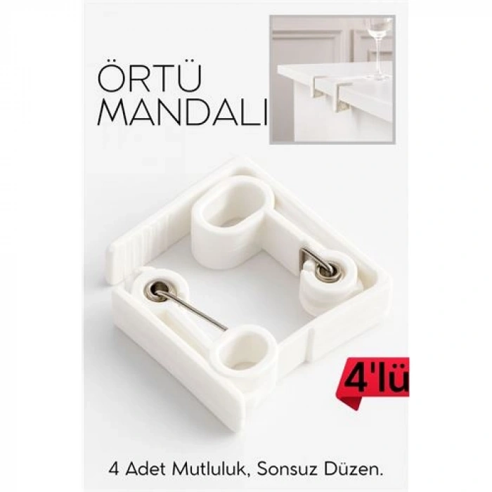 Masa Örtüsü Mandalı Kavisli Plastik 4lü Yaylı Klips 717060