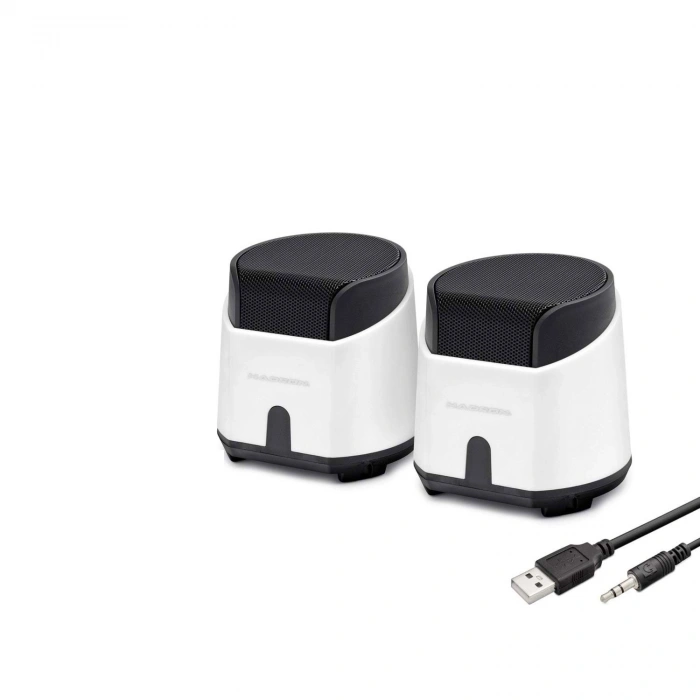 Masaüstü Hoparlör 1+1 USB + 3.5mm - Beyaz HD6024W