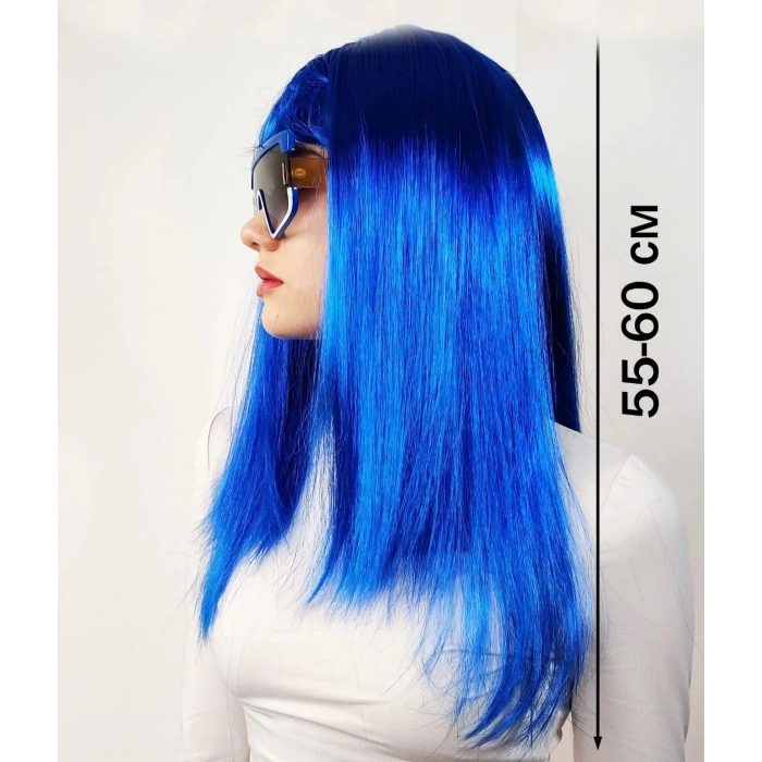 Mavi Renk Uzun Parti Peruğu (4887)