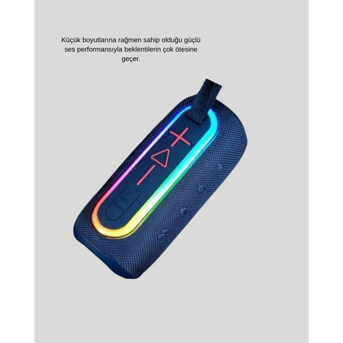 Mavi Taşınabilir Bluetooth Hoparlör Kompakt Tasarım Ve Güçlü Ses