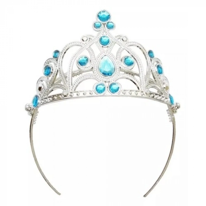 Mavi Taşlı Elsa Çocuk Tacı Prenses Tacı Kraliçe Tacı
