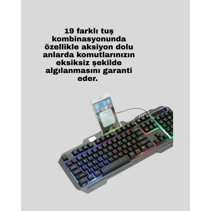 Mekanik Oyuncu Seti – Led Işıklandırma Ve Ergonomik Mouse