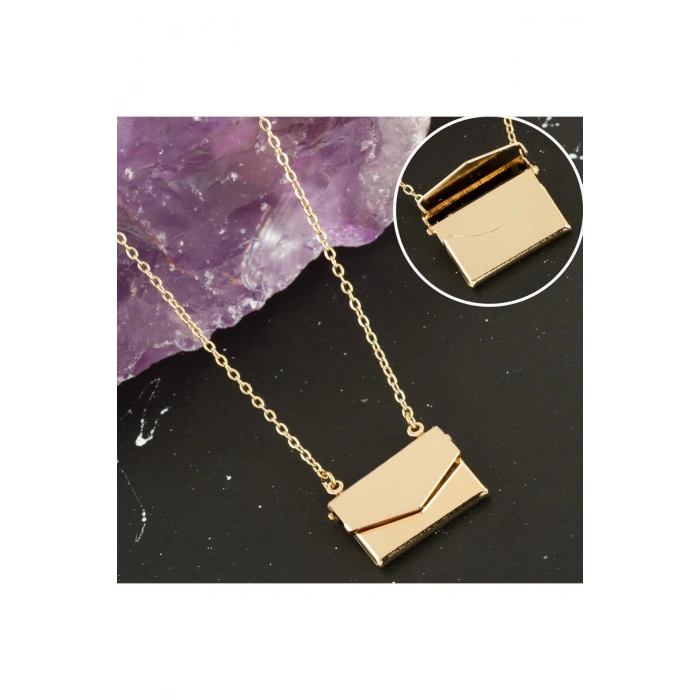 Mektup Kapaklı Çelik Kolye