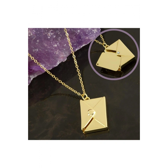 Mektup Kapaklı Çelik Kolye