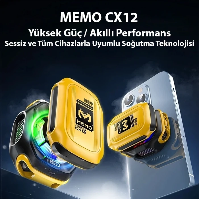 Memo Cx12 Pro 2000mah Bataryalı İ Manyetik Cep Telefon Soğutma