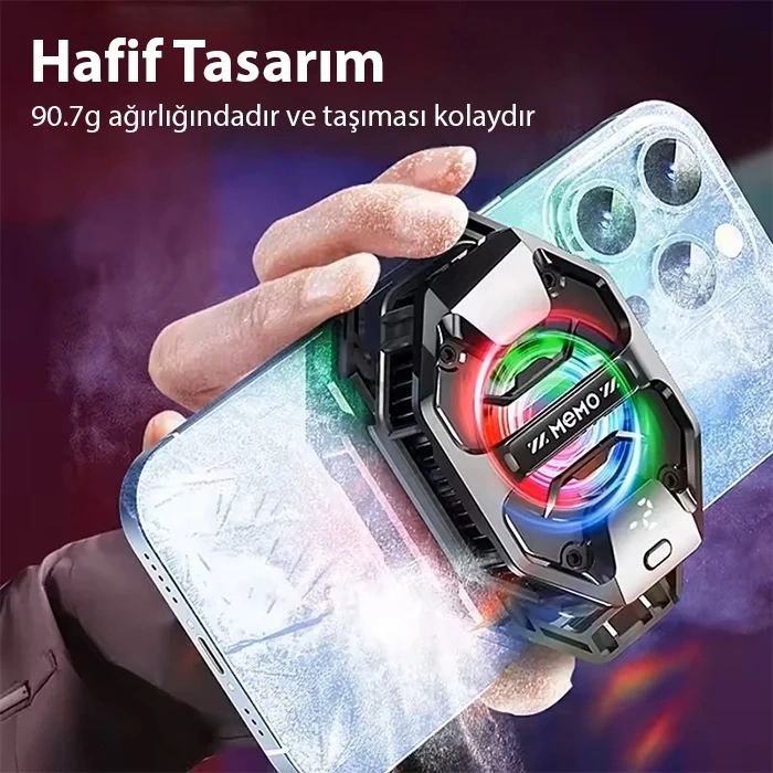 Memo Dl20 Aı Yarı İletken Dondurucu Arka Klipsli Soğutma Radyatörü Iphone Android Pubg Oyun Soğutucu 3 Aşamalı