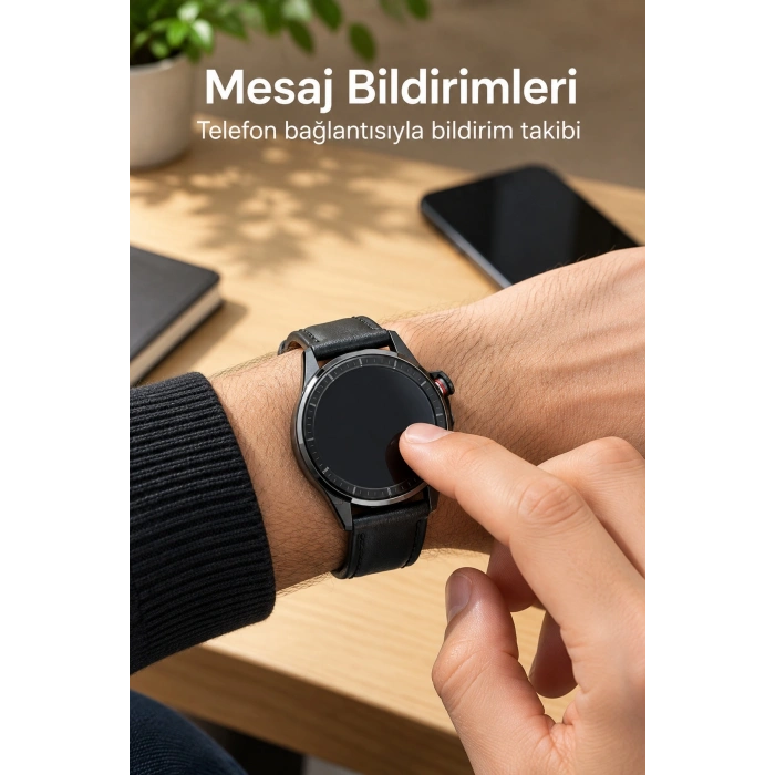 Mesaj Bildirimlerini Görüntüleyen Bluetooth Bağlantılı Şarjlı Akıllı Saat