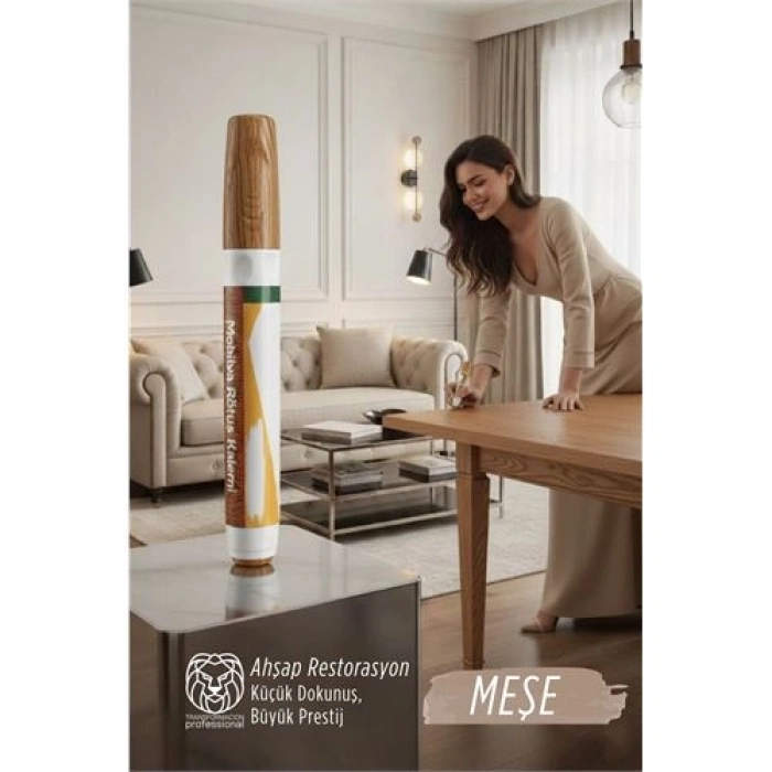 Meşe Renk Mobilya Rötüş Kalemi – Ahşap Çizik Giderici & Restorasyon Kalemi (Meşe/Oak)