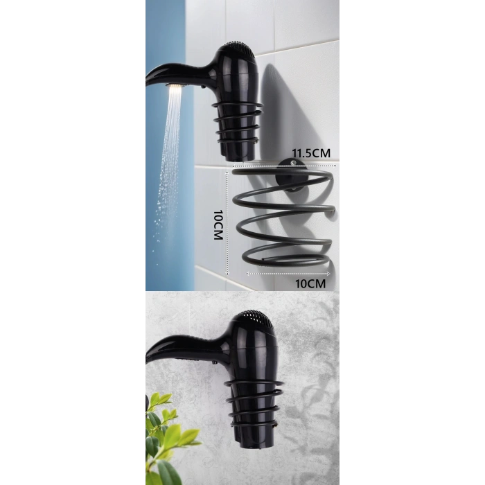 Metal Fön Askısı Siyah
