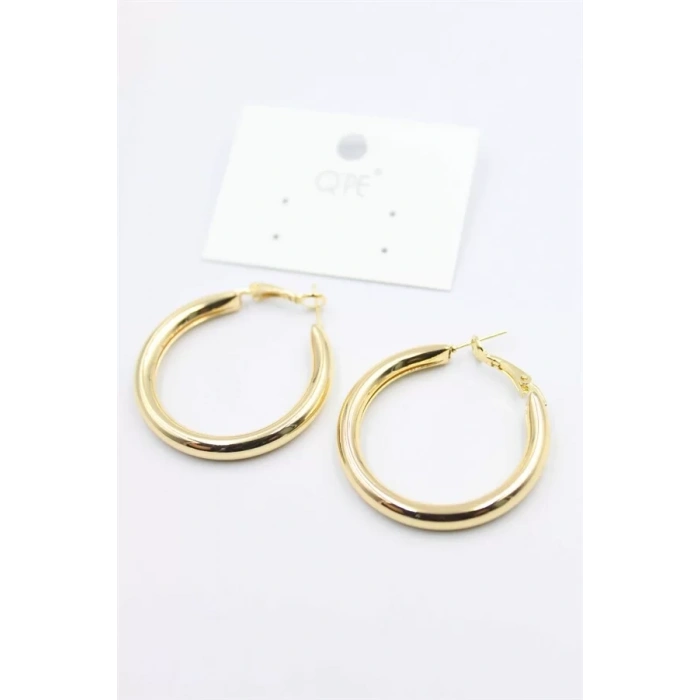 Metal Halka Küpe 3cm - Altın