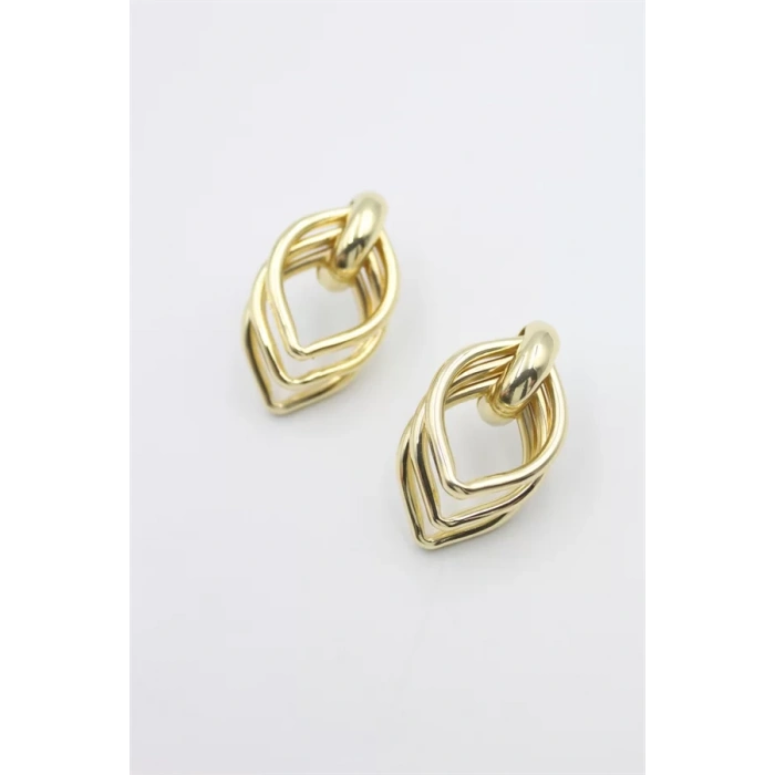 Metal Halka Küpe - Altın