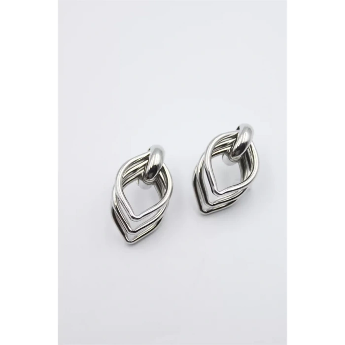 Metal Halka Küpe - Gümüş