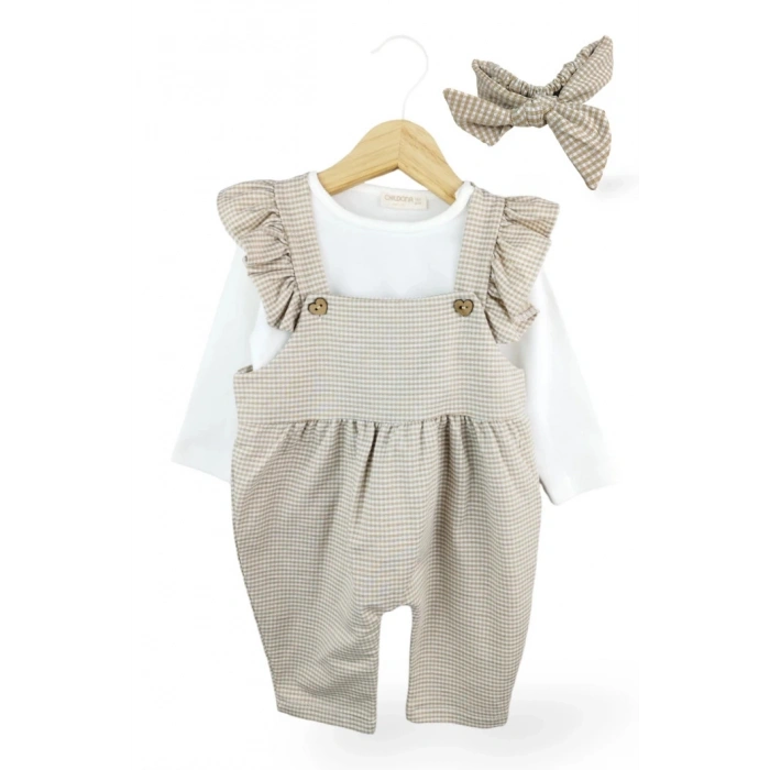 Mevsimlik Pamuklu Fırfırlı Kız Bebek 2li Takım