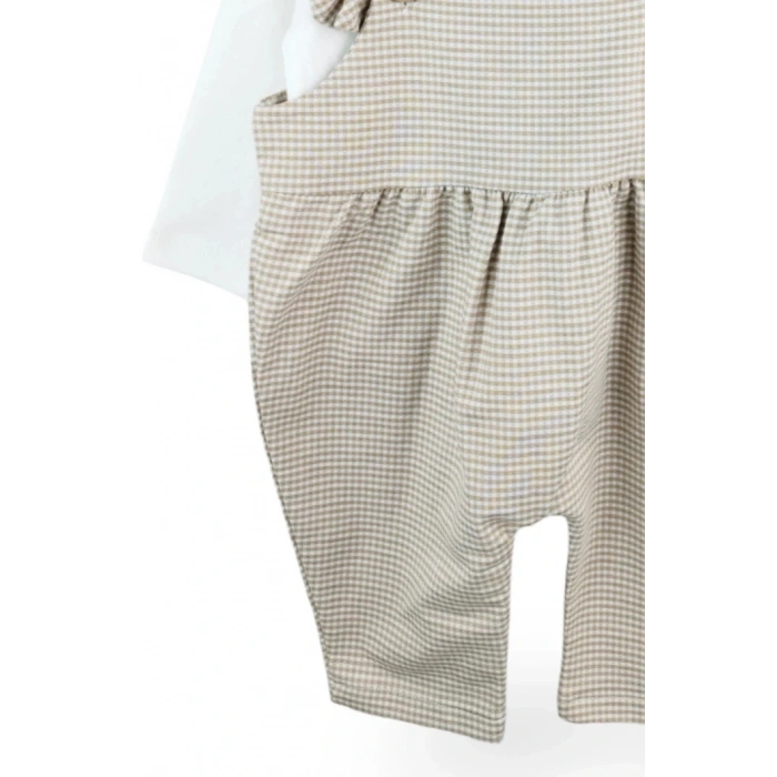 Mevsimlik Pamuklu Fırfırlı Kız Bebek 2li Takım