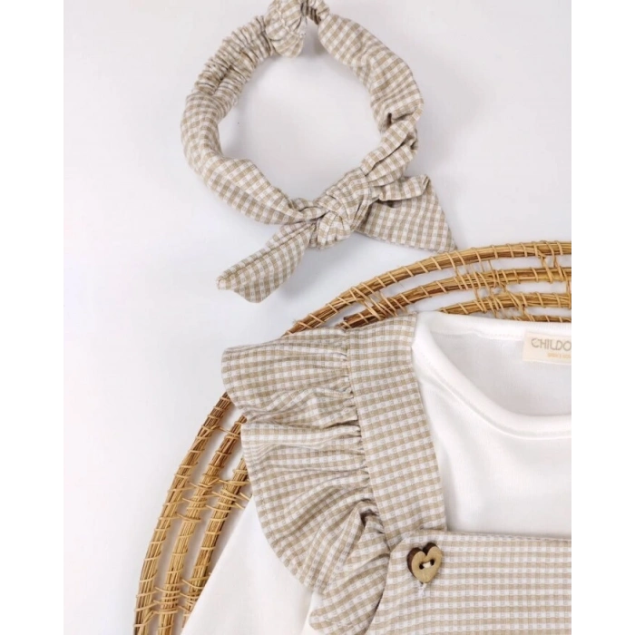 Mevsimlik Pamuklu Fırfırlı Kız Bebek 2li Takım