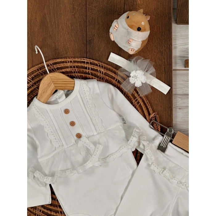 Mevsimlik Pamuklu Kız Bebek 2li Takım