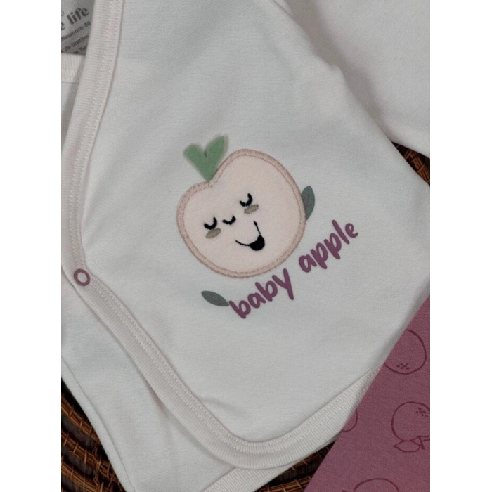 Mevsimlik Yenidoğan 5li Bisiklet Yaka Kız Bebek Hastane Çıkış Seti