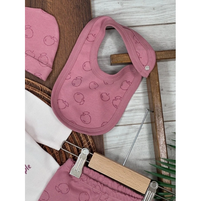 Mevsimlik Yenidoğan 5li Bisiklet Yaka Kız Bebek Hastane Çıkış Seti