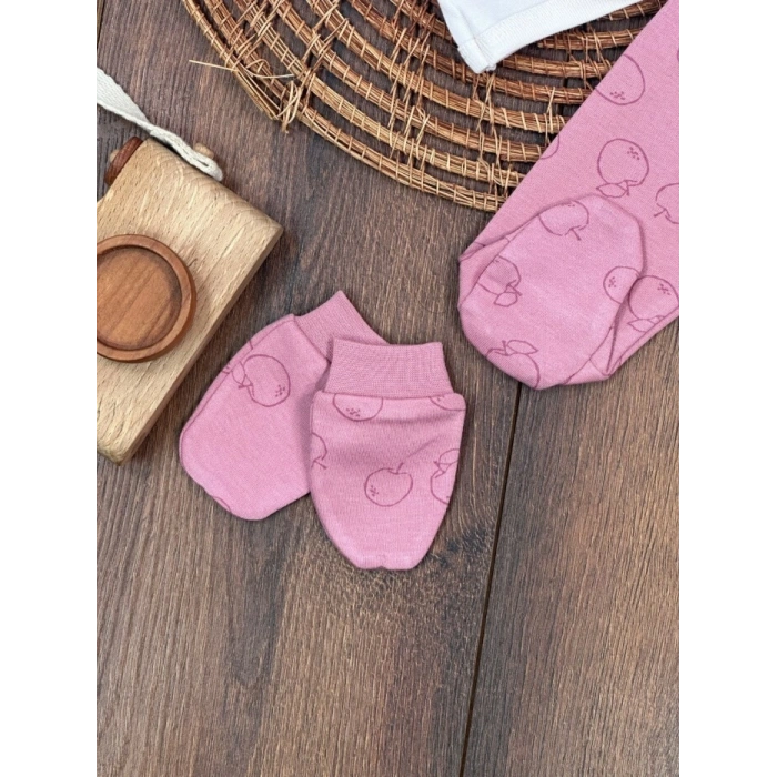 Mevsimlik Yenidoğan 5li Bisiklet Yaka Kız Bebek Hastane Çıkış Seti