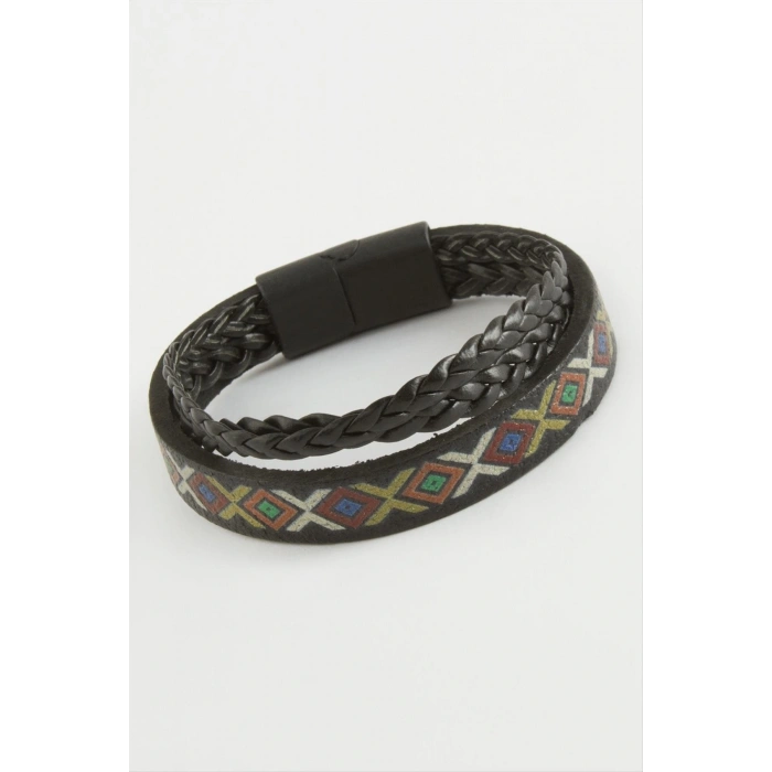 Mıknatıslı Orjinal Deri Bileklik