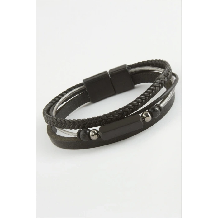 Mıknatıslı Orjinal Deri Bileklik