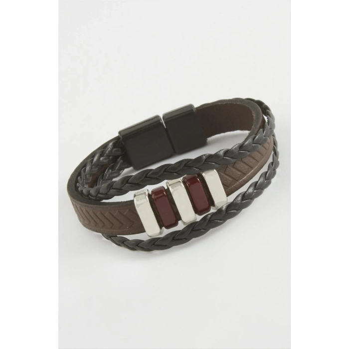 Mıknatıslı Orjinal Deri Bileklik