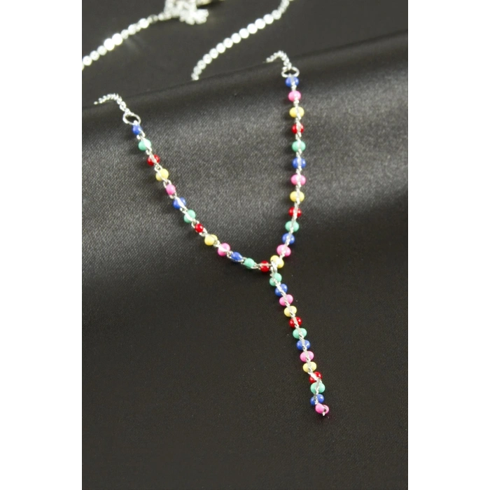 Mineli Boncuklu Y Kolye