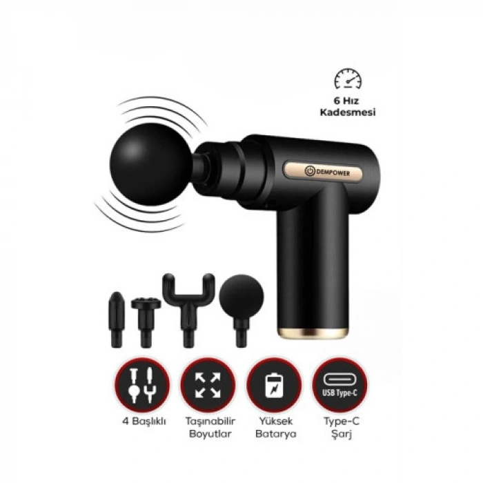 Mini 4 Başlıklı Masaj Tabancası