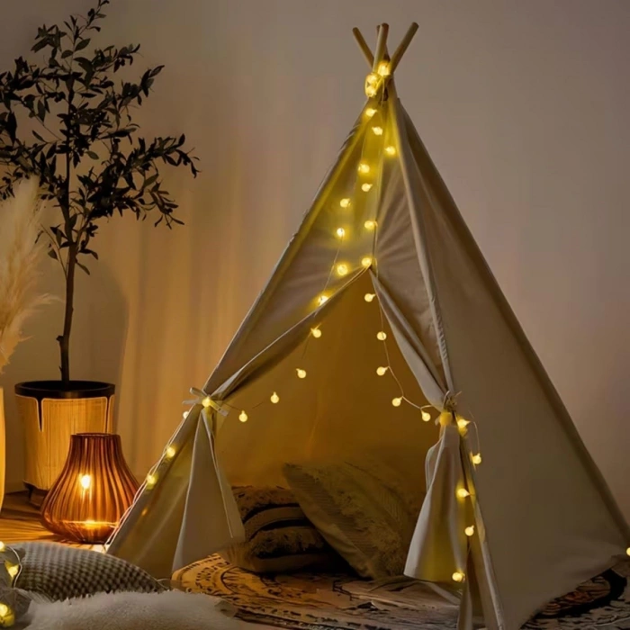 Mini Boncuk Detaylı 3.5 Metre USB LED Işık – 20 LED’li Dekoratif Ortam Aydınlatması (4887)